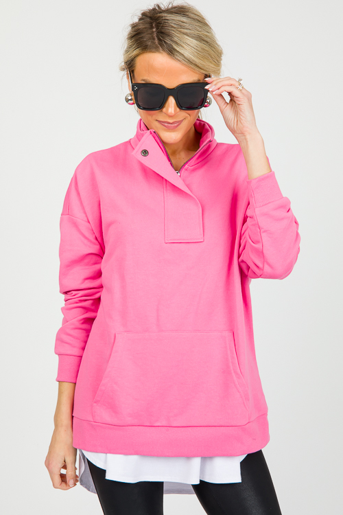 Liza Half Zip, Bubble Pink