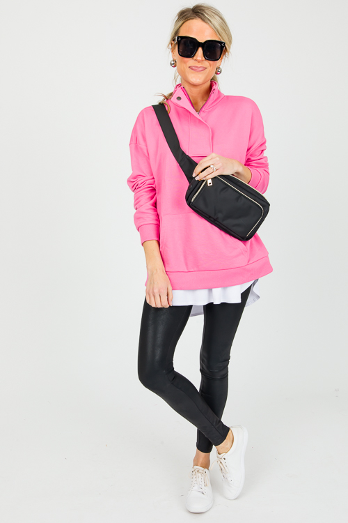 Liza Half Zip, Bubble Pink