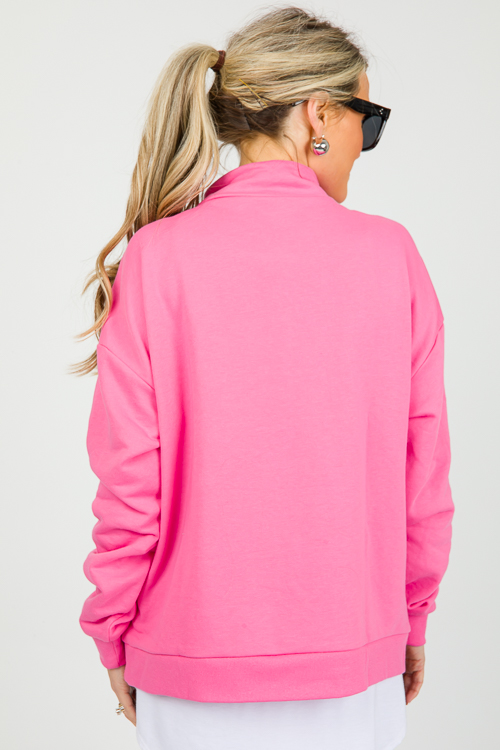 Liza Half Zip, Bubble Pink