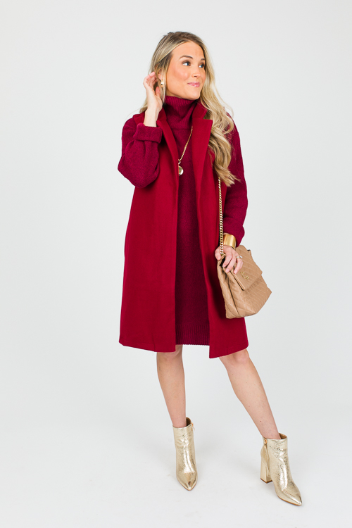 Justine Sweater Dress, Lava