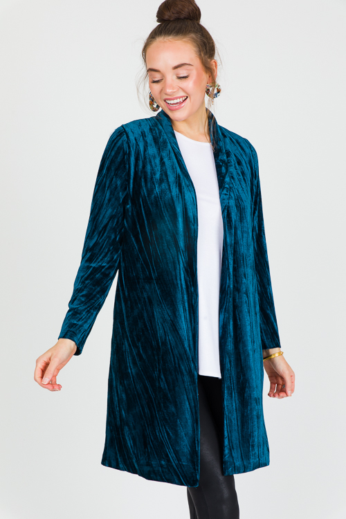 Velvet Cardigan, Blue