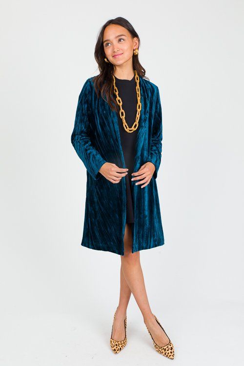 Velvet Cardigan, Blue