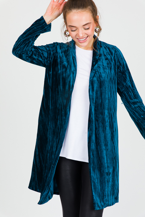 Blue velvet outlet cardigan