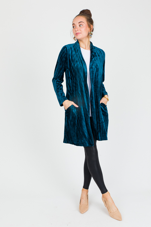 Velvet Cardigan, Blue