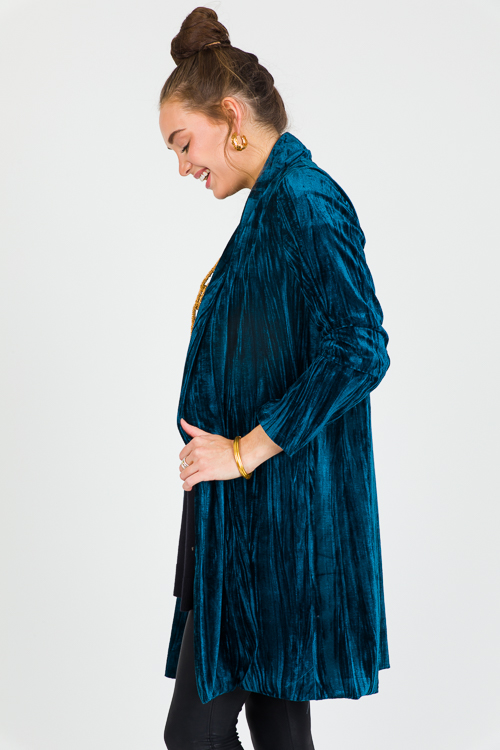 Velvet Cardigan, Blue