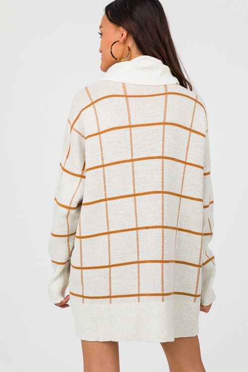 Gridlock Sweater, Ecru/Camel