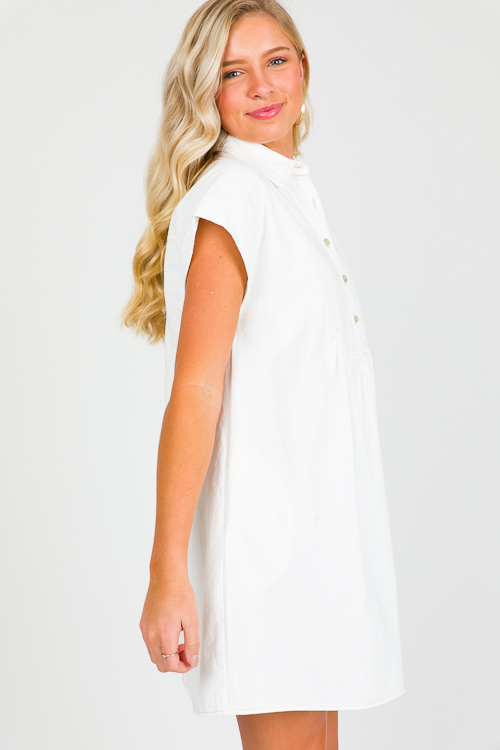 Callie Denim Dress, White
