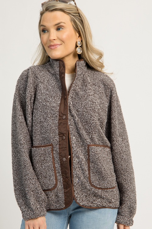 Fleece Contrast Jacket, Gray/Brown - 1208-26.jpg