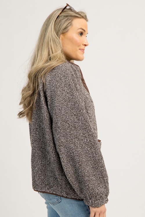 Fleece Contrast Jacket, Gray/Brown - 1208-28.jpg