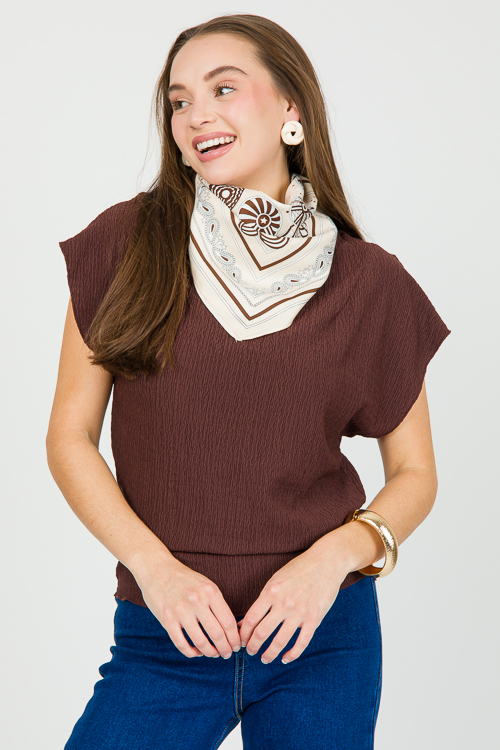 Paisley Trim Scarf, Ivory
