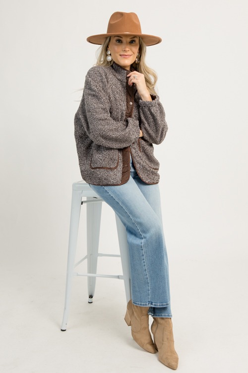 Fleece Contrast Jacket, Gray/Brown - 1208-34.jpg