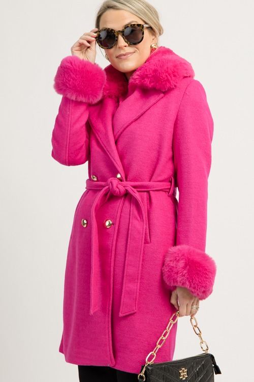 Elle Fur Collar Coat, Hot Pink - 1209-11.jpg