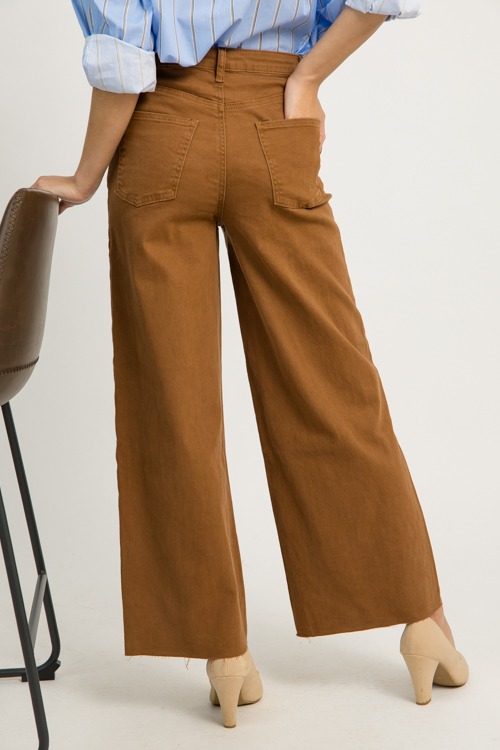 Raw Hem Wide Leg Pants, Coffee - 1209-148.jpg