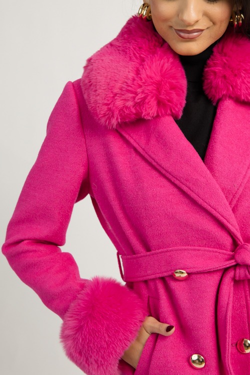 Elle Fur Collar Coat, Hot Pink - 1209-19.jpg