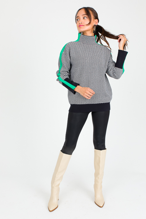 Herringbone Sweater, Green