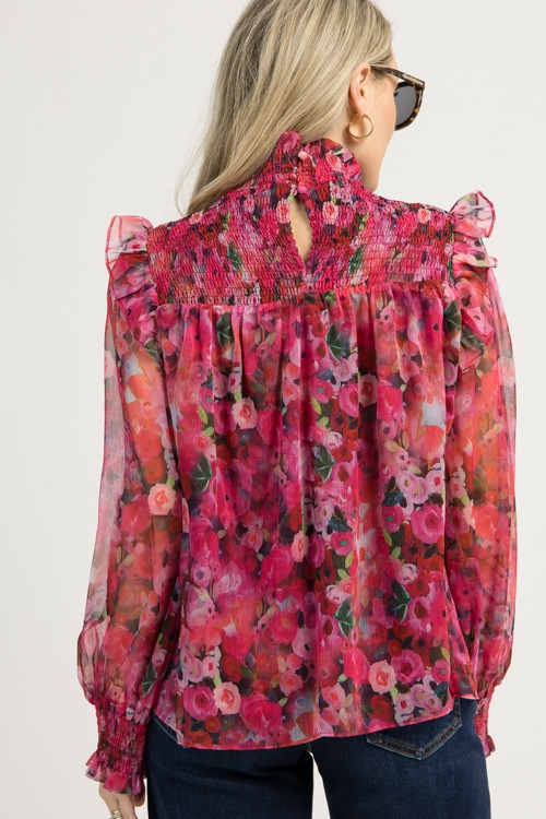 Smock Yoke Floral Top, Pink - 1209-38.jpg