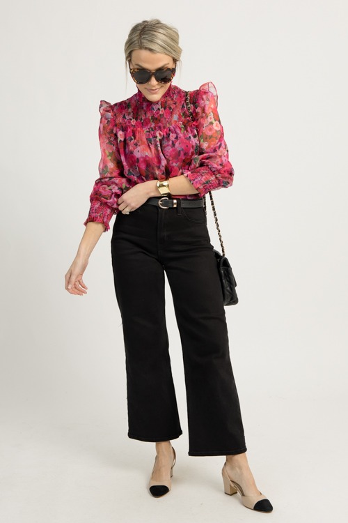 Smock Yoke Floral Top, Pink - 1209-40.jpg
