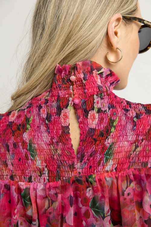 Smock Yoke Floral Top, Pink - 1209-42.jpg