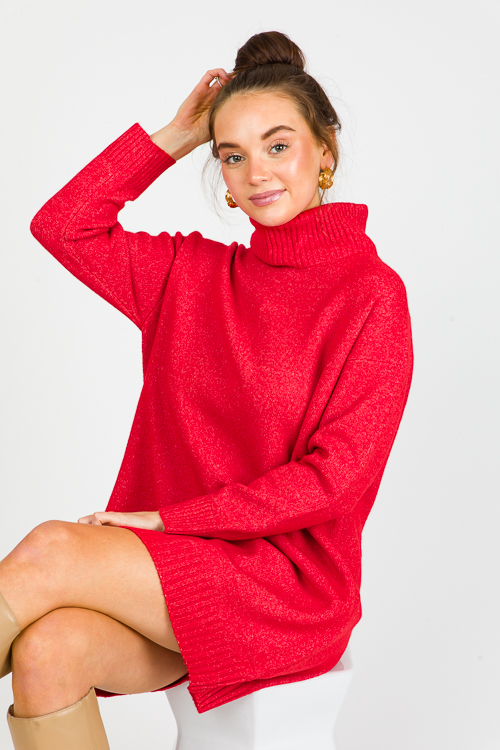 Sheila Sweater Dress, Red