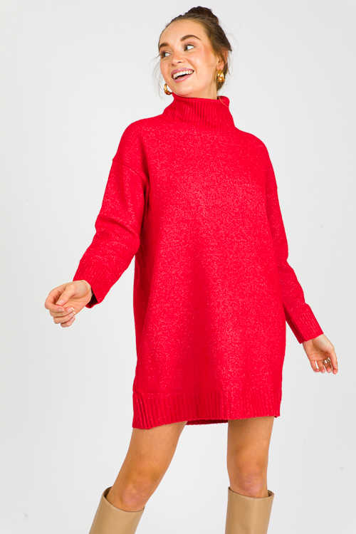 Sheila Sweater Dress, Red
