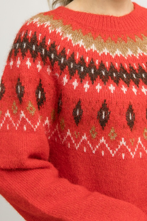 Cozy Fair Isle Sweater, Red - 1209-70.jpg