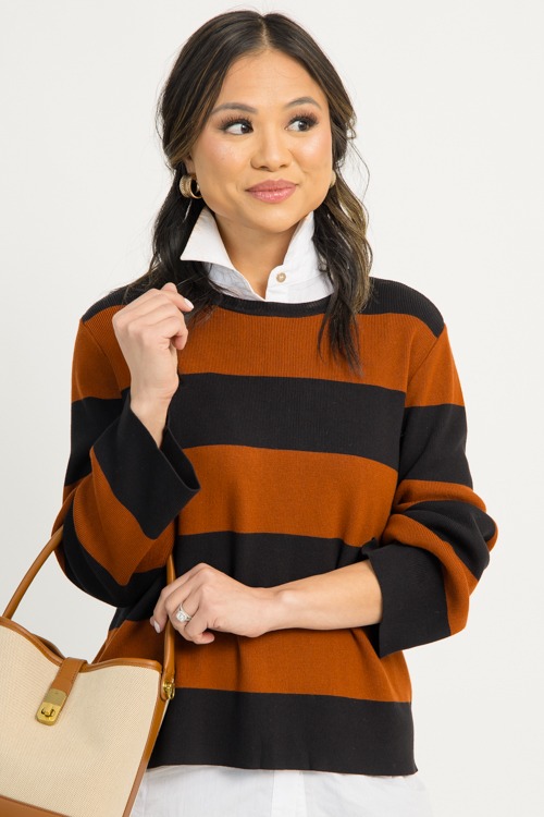 Blake Stripe Sweater, Black/Brown - 1210-115h.jpg