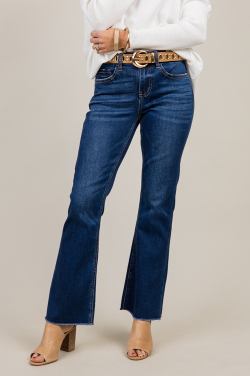 Raw Hem Kick Flare Jeans