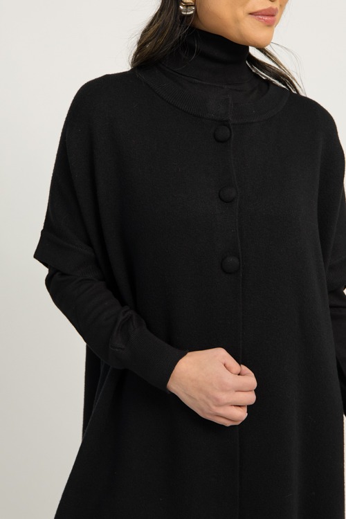 Open Front Button Sweater, Black - 1210-55p.jpg