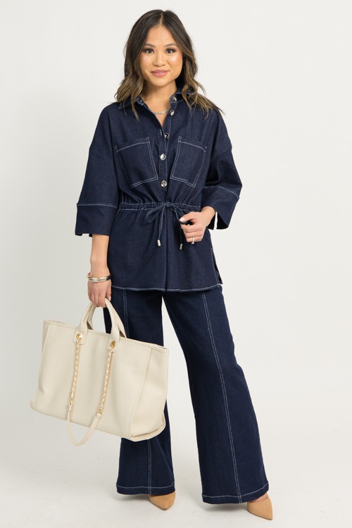 Tie Waist Denim Pants Set - 1210-75.jpg