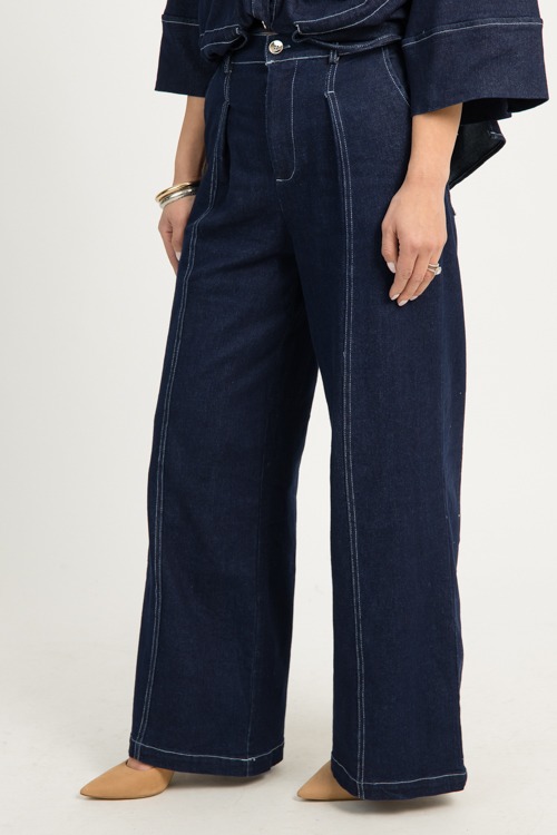 Tie Waist Denim Pants Set - 1210-81.jpg