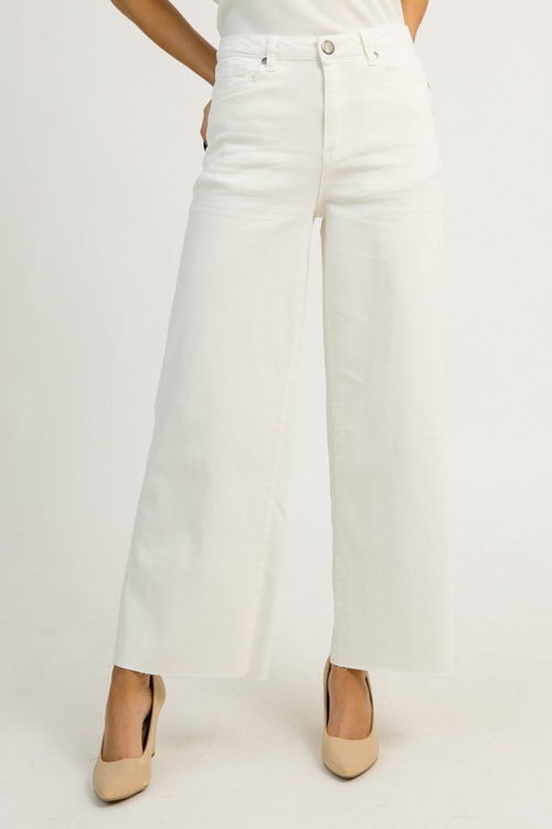 Raw Hem Wide Leg Pants, White - 1211-102.jpg