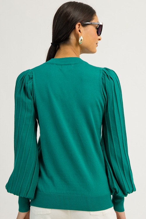 Solid Puff Sweater, Green - 1211-110.jpg