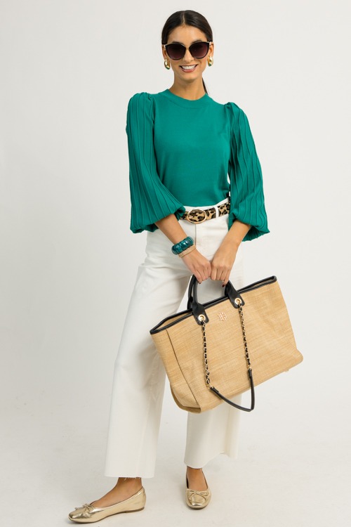 Solid Puff Sweater, Green - 1211-112.jpg