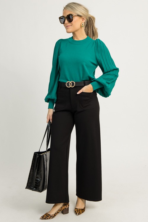 Solid Puff Sweater, Green - 1211-116.jpg