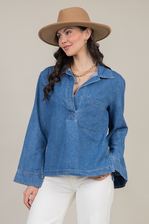 Split Neck Denim Tunic - 1211-127.jpg