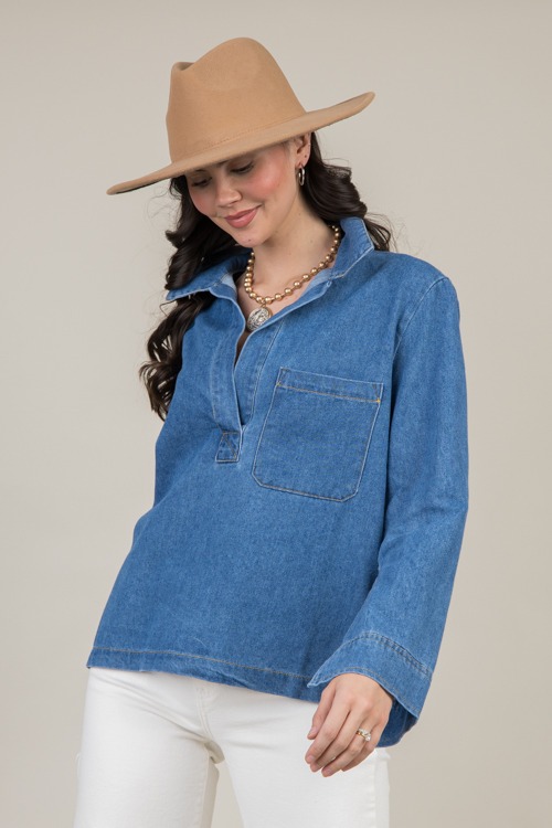 Split Neck Denim Tunic - 1211-130.jpg