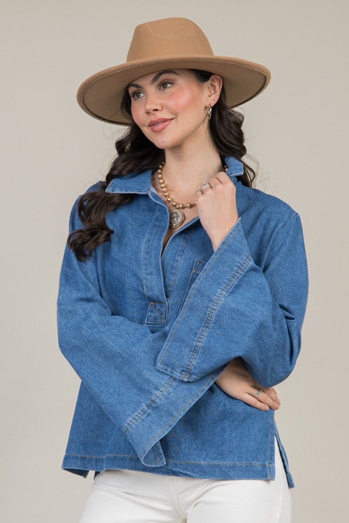 Split Neck Denim Tunic - 1211-131.jpg