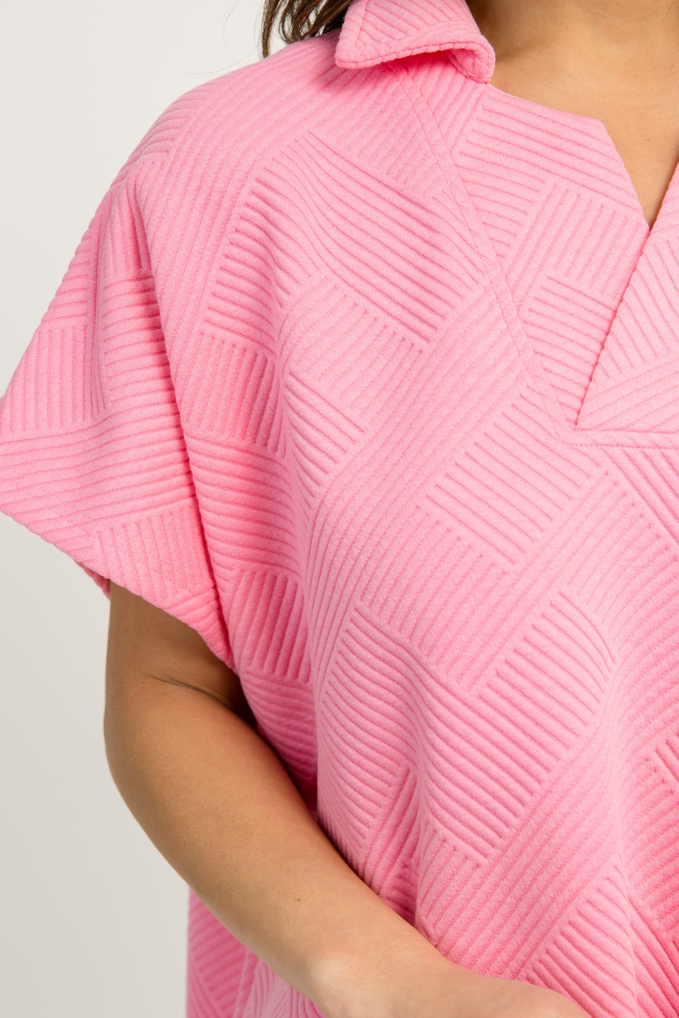 Textured Collar Tunic, Bubble Gum - 1211-15.jpg