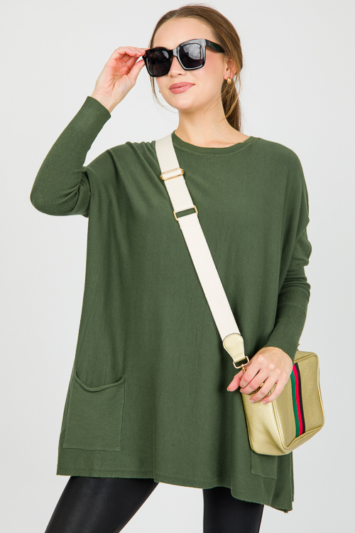 Double Pocket Sweater, Chive