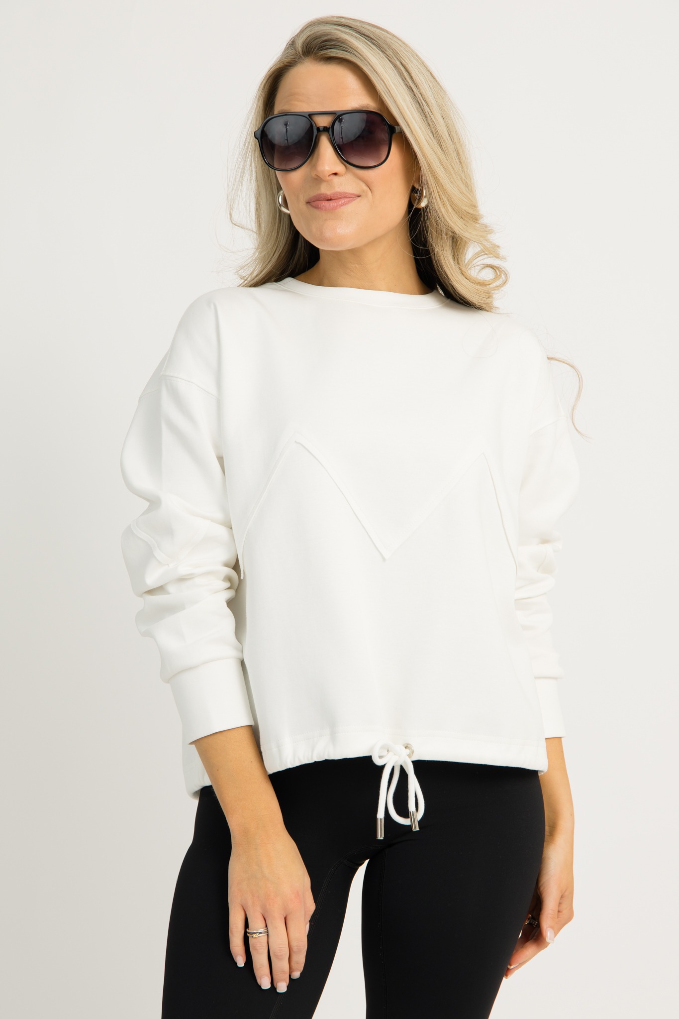 Draw Hem Sweatshirt, White - 1211-34.jpg