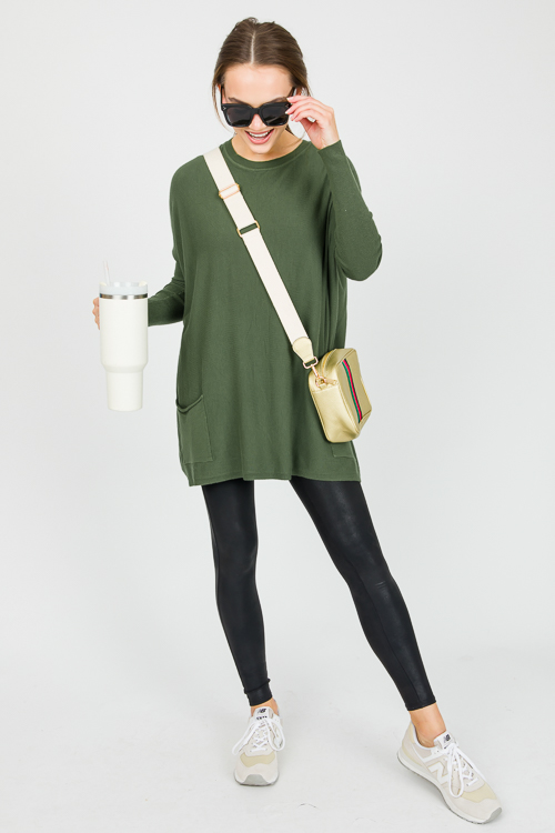 Double Pocket Sweater, Chive