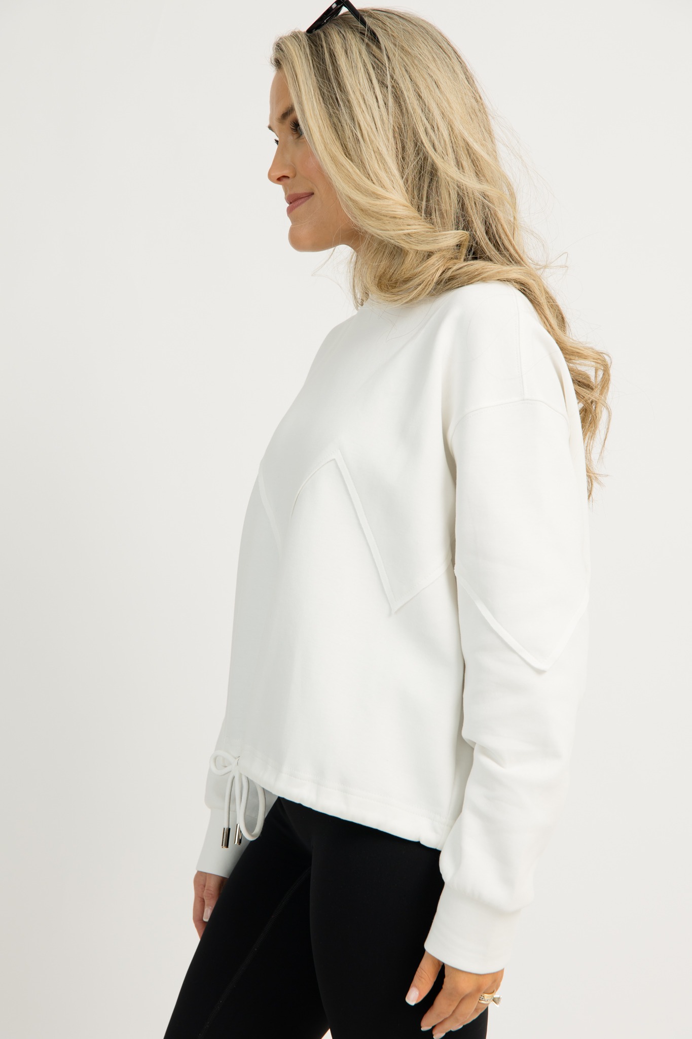 Draw Hem Sweatshirt, White - 1211-36.jpg