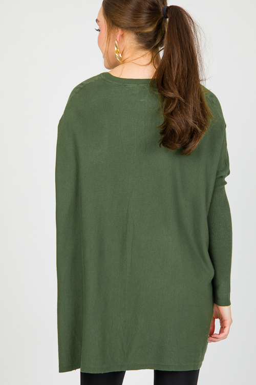 Double Pocket Sweater, Chive