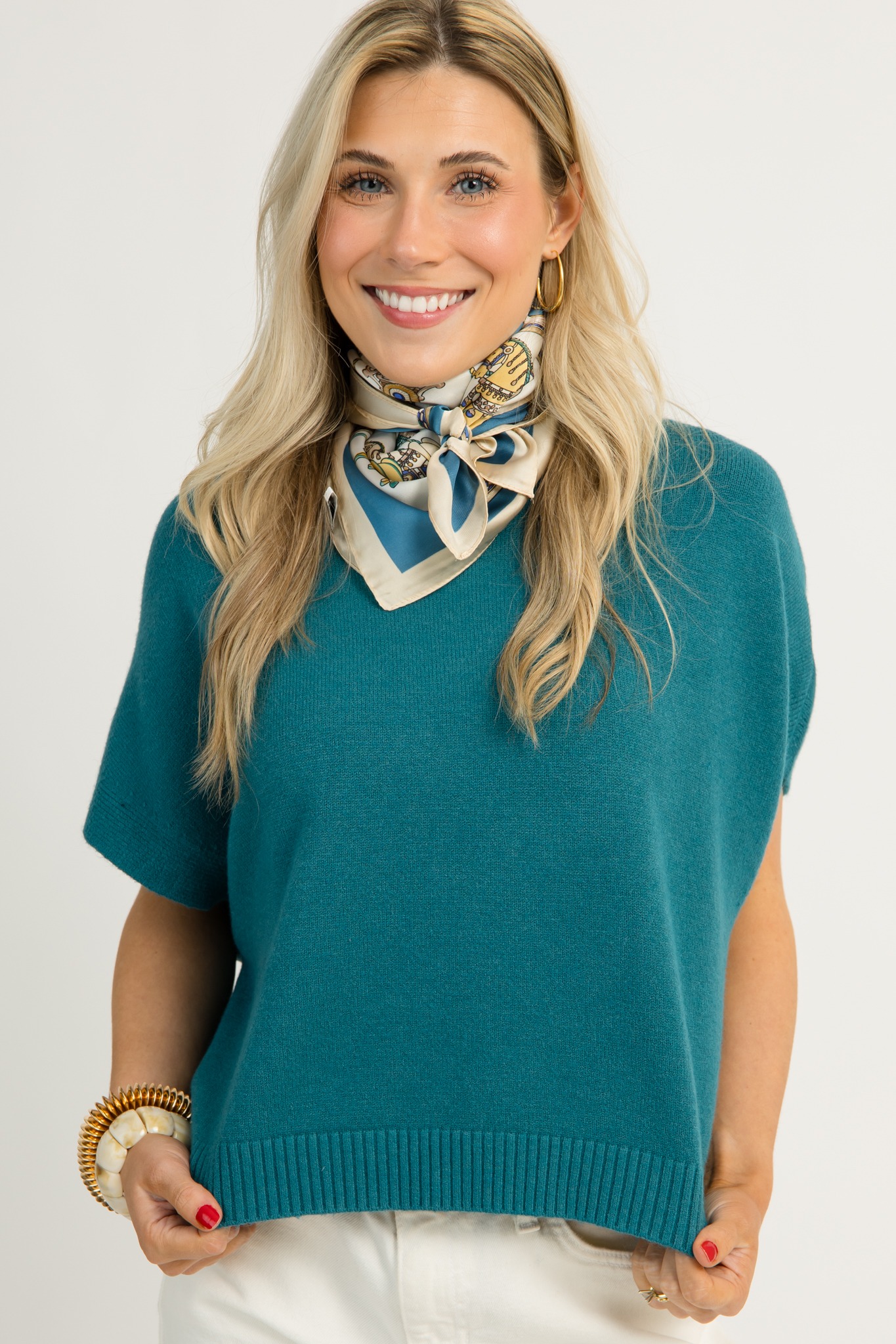 Nelly Silk Scarf, Blue  - 1211-39p.jpg