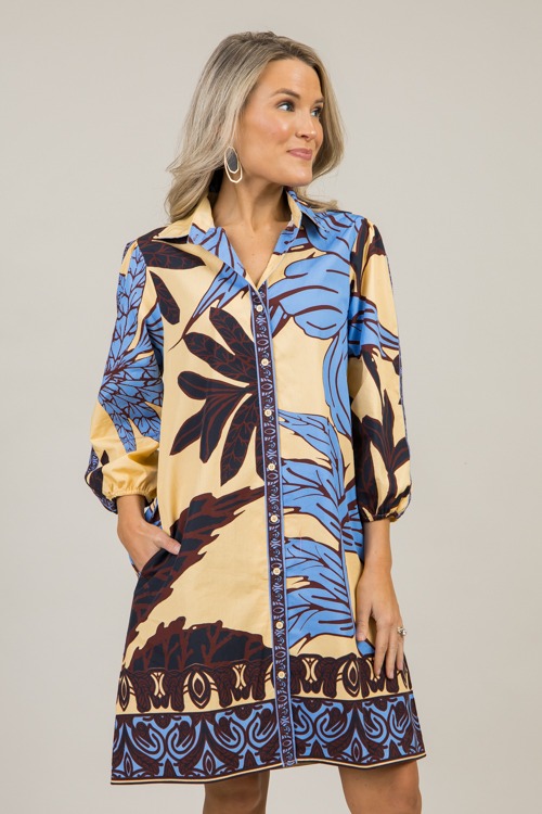 Wyatt Shirt Dress, Majestic Leaves