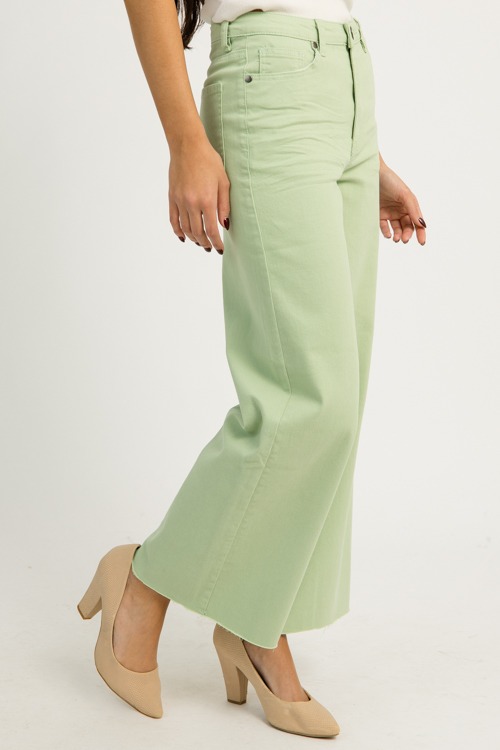 Raw Hem Wide Leg Pants, Mint Sage - 1211-94.jpg