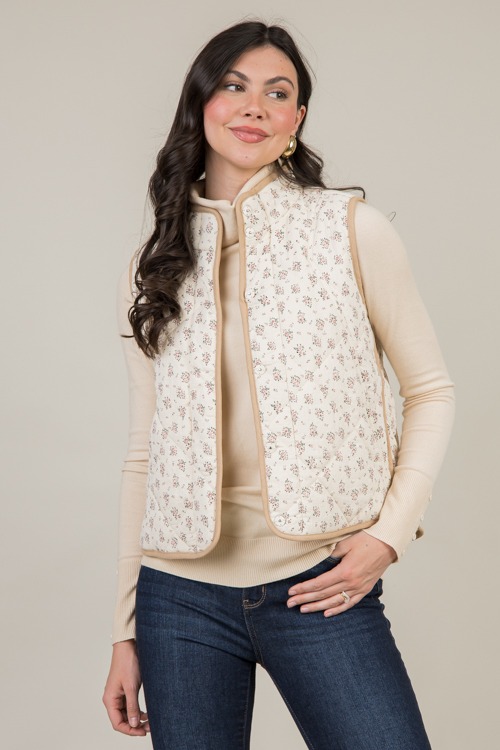 Contrast Edge Floral Vest, Cream - 1211-95.jpg