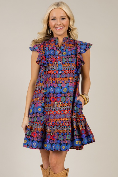 Floral Pintuck Dress, Black Multi - 1212-101p.jpg