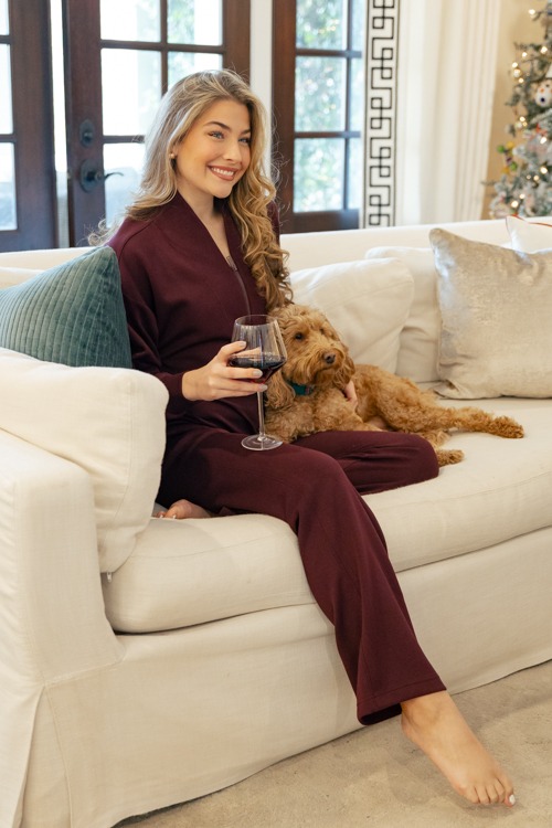 Scuba Half Zip Jacket, Dark Cherry - 1212-10h.jpg