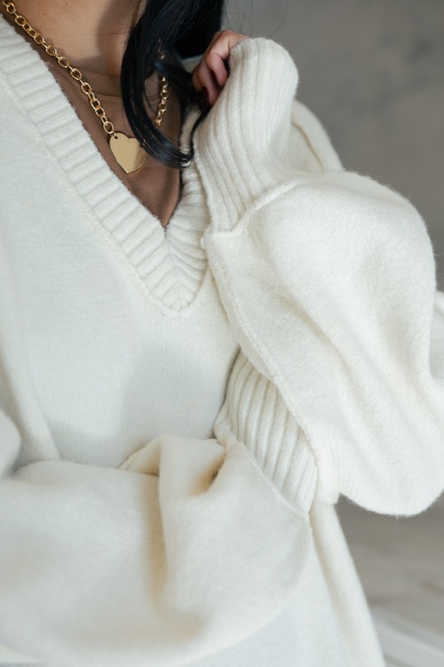 Jana V-Neck Sweater, Off White - 1212-147h.jpg